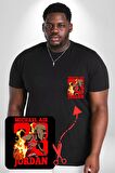 Michael Air Jordan Bulls Basketbol Karikatür Siyah Büyük Beden Kadın Basic Minimal Baskılı Tişört