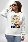 Tony Parker Spurs Basketbol Star Kadın Erkek Beyaz Sweatshirt 