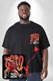 Chicago Bulls 91 Dennis Rodman Siyah Büyük Beden Kadın Basic Minimal Baskılı Tişört