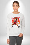 Chicago Bulls 91 Dennis Rodman Kadın Erkek Beyaz Sweatshirt 