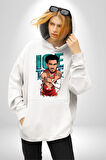 Trae Young Basketbol Oyuncusu Karikatür Atlanta Hawks Kadın Erkek  Beyaz Kapüşonlu Sweatshirt Hoodie