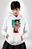 Trae Young Basketbol Oyuncusu Karikatür Atlanta Hawks Kadın Erkek  Beyaz Kapüşonlu Sweatshirt Hoodie