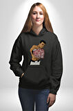 Muhammed Ali Boks Boksör Yıldız Spor Kadın Erkek  Siyah Kapüşonlu Sweatshirt Hoodie