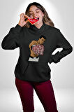 Muhammed Ali Boks Boksör Yıldız Spor Kadın Erkek  Siyah Kapüşonlu Sweatshirt Hoodie
