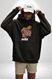 Muhammed Ali Boks Boksör Yıldız Spor Kadın Erkek  Siyah Kapüşonlu Sweatshirt Hoodie