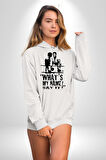 Muhammed Ali Benim Adım Ne ? Boks Kadın Erkek  Beyaz Kapüşonlu Sweatshirt Hoodie