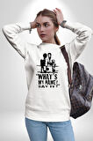 Muhammed Ali Benim Adım Ne ? Boks Kadın Erkek Beyaz Sweatshirt 