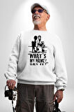 Muhammed Ali Benim Adım Ne ? Boks Kadın Erkek Beyaz Sweatshirt 