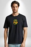 Cobra Kai Karete Çocuk Yılan Logo Dizi Siyah Oversize Kadın Erkek Ön Orta Minimal Baskılı Tişört