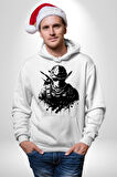 Asker Counter Terrorist 2 Online Oyun Silüeti Kadın Erkek  Beyaz Kapüşonlu Sweatshirt Hoodie