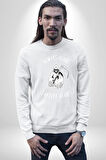 Her Zaman Yalnız Daima Yalnızlık Azrail Kadın Erkek Beyaz Sweatshirt 