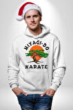 Miyagi-Do Karete Çocuk Logo Dizi Bonzai Ağaç Kadın Erkek  Beyaz Kapüşonlu Sweatshirt Hoodie