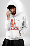 İstanbul Kız Kulesi Türkiye Kadın Erkek  Beyaz Kapüşonlu Sweatshirt Hoodie