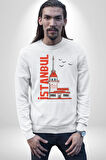 İstanbul Kız Kulesi Türkiye Kadın Erkek Beyaz Sweatshirt 