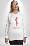 Anneler Günü Dünyanın En iyi Annesi Kadın Erkek Beyaz Sweatshirt 