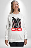 Şehir Sokak Stili Melek Heykeli Kadın Erkek Beyaz Sweatshirt 