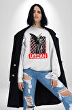 Şehir Sokak Stili Melek Heykeli Kadın Erkek Beyaz Sweatshirt 