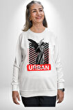 Şehir Sokak Stili Melek Heykeli Kadın Erkek Beyaz Sweatshirt 