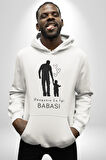 Babalar Günü Dünyanın En iyi Babası Kadın Erkek  Beyaz Kapüşonlu Sweatshirt Hoodie