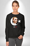 Atatürk Türk Bayrağı Sonsuzluk Kadın Erkek Siyah Sweatshirt 