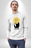 Yalnız Kadına Şiddete Hayır Kadın Erkek Beyaz Sweatshirt 