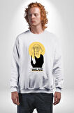 Yalnız Kadına Şiddete Hayır Kadın Erkek Beyaz Sweatshirt 