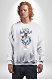 Süper Anne Anneler Günü Doğum Hediyesi Kadın Erkek Beyaz Sweatshirt 