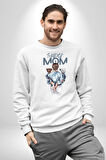 Süper Anne Anneler Günü Doğum Hediyesi Kadın Erkek Beyaz Sweatshirt 
