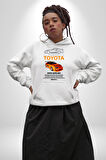 Toyota Supra MK4 Yarış Arabası Kadın Erkek  Beyaz Kapüşonlu Sweatshirt Hoodie