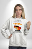 Toyota Supra MK4 Yarış Arabası Kadın Erkek  Beyaz Kapüşonlu Sweatshirt Hoodie