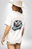 Porsche 917K Martini Beyaz Oversize Kadın Erkek Ön ve Sırt Baskılı Tişört