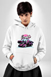 Lamborghini Diablo SV Yarış Ay Dağ Yarışı Kadın Erkek  Beyaz Kapüşonlu Sweatshirt Hoodie