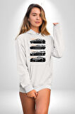 Toyota Supra Mk Serisi Kadın Erkek  Beyaz Kapüşonlu Sweatshirt Hoodie