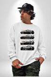 Toyota Supra Mk Serisi Kadın Erkek Beyaz Sweatshirt 