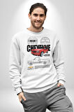 Chevrolet Cheyenne 400SS Pickup Dizayn Kadın Erkek Beyaz Sweatshirt 