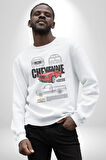 Chevrolet Cheyenne 400SS Pickup Dizayn Kadın Erkek Beyaz Sweatshirt 