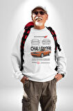 2010 Dodge Challenger Kadın Erkek Beyaz Sweatshirt 