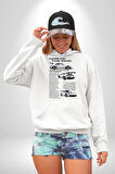 Porsche 911 GT3 RS  Kadın Erkek  Beyaz Kapüşonlu Sweatshirt Hoodie