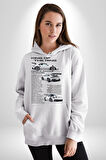 Porsche 911 GT3 RS  Kadın Erkek  Beyaz Kapüşonlu Sweatshirt Hoodie