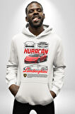 Ferrari Enzo Kadın Erkek  Beyaz Kapüşonlu Sweatshirt Hoodie