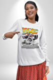 DeLorean DMC 12 Geleceğe Dönüş Kadın Erkek Beyaz Sweatshirt 