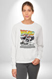 DeLorean DMC 12 Geleceğe Dönüş Kadın Erkek Beyaz Sweatshirt 