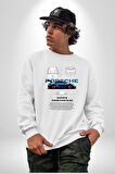 Porsche 911 GT3 Blue Kadın Erkek Beyaz Sweatshirt 