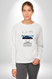 Porsche 911 GT3 Blue Kadın Erkek Beyaz Sweatshirt 