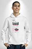 Aston Martin DB4 GT Zagato Kadın Erkek  Beyaz Kapüşonlu Sweatshirt Hoodie