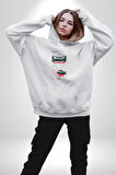 Aston Martin DB4 GT Zagato Kadın Erkek  Beyaz Kapüşonlu Sweatshirt Hoodie