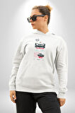 Aston Martin DB4 GT Zagato Kadın Erkek  Beyaz Kapüşonlu Sweatshirt Hoodie
