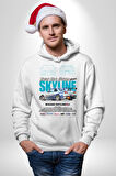 Toyota Supra MK4 Kadın Erkek  Beyaz Kapüşonlu Sweatshirt Hoodie