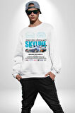 Nissan Skyline Kadın Erkek Beyaz Sweatshirt 