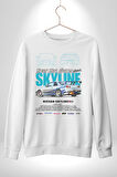 Nissan Skyline Kadın Erkek Beyaz Sweatshirt 